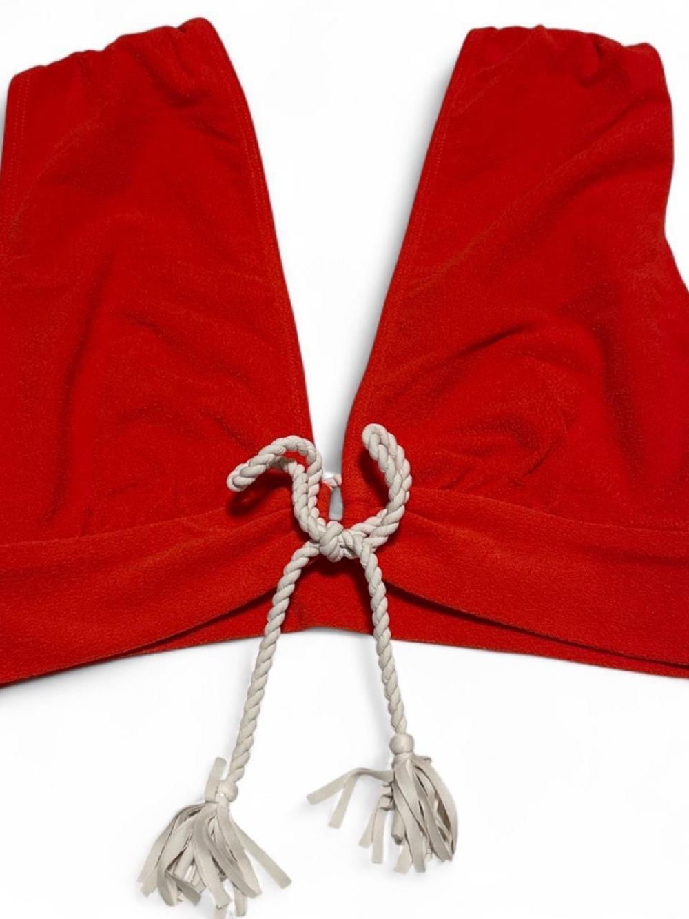 Robin Piccone Vibrant Red Swim Top with Tie Detail - Picture 2 of 4